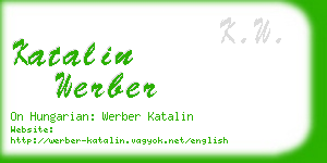 katalin werber business card